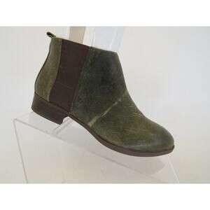 NINE WEST Womens Green Leather Chelsea Ankle Fashion Boots Booties Size 5 M